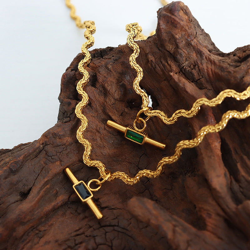 Ariadne Gold with Green/Black Bar Design