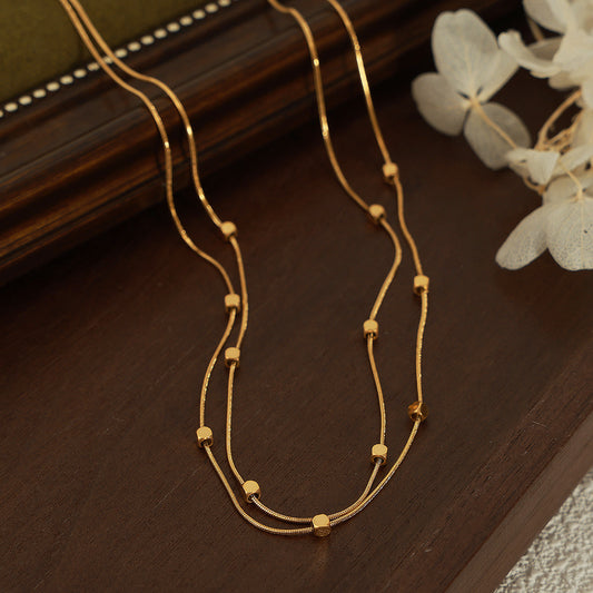 Aurum Gold Ball Double-Chained Necklace