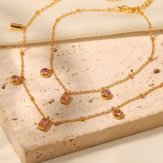 Gold & Pink Diamond Necklace