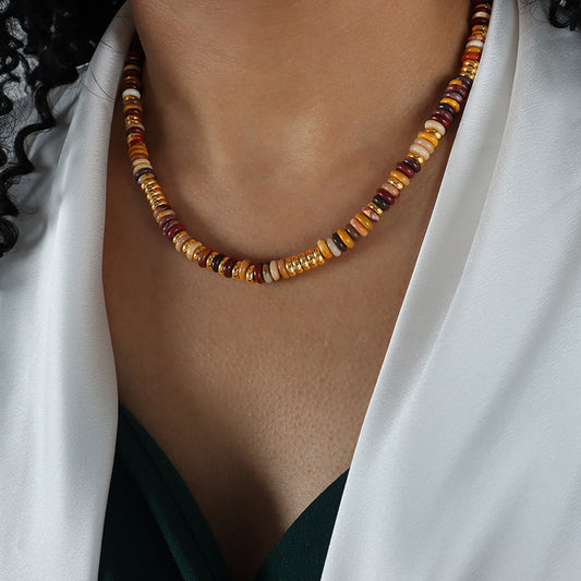 Gold & Tigers Eye Stone Necklace